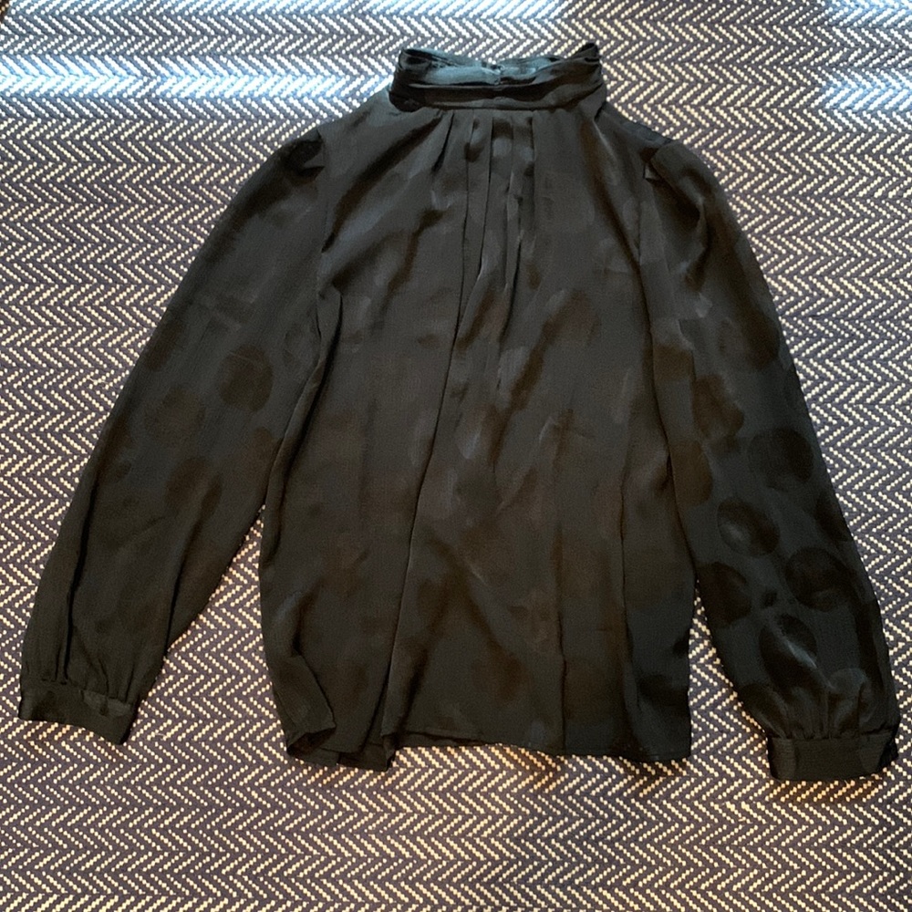 Black blouse with subtle Poka-dot pattern